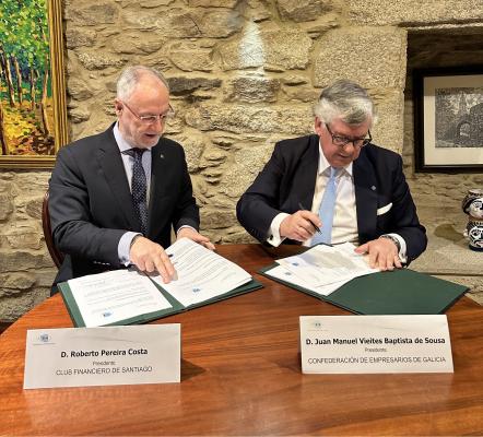 El Club Financiero de Santiago y la CEG firman un convenio de colaboración orientado a apoyar y mejorar la gestión empresarial