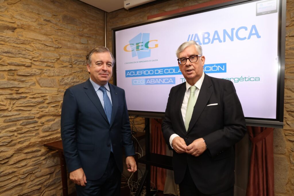 La CEG y ABANCA firman un acuerdo para dedicar 600 millones de euros a la transición energética de las pymes gallegas