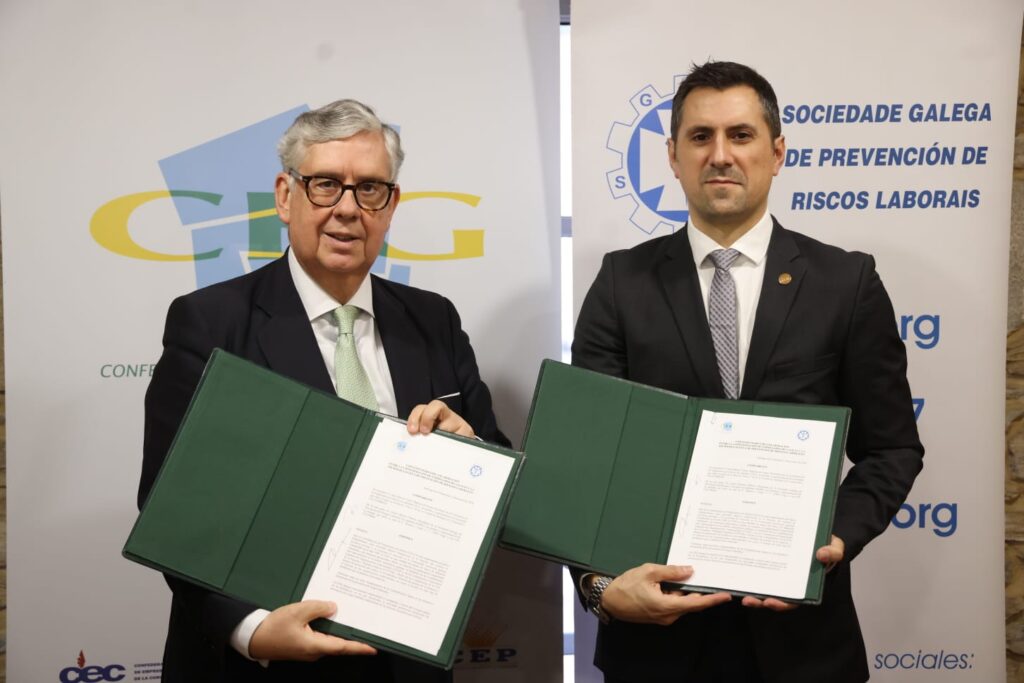 La CEG suscribe un convenio con la Sociedad Gallega de Prevención de Riesgos Laborales para contribuir en la prestación de este servicio a sus empresas asociadas