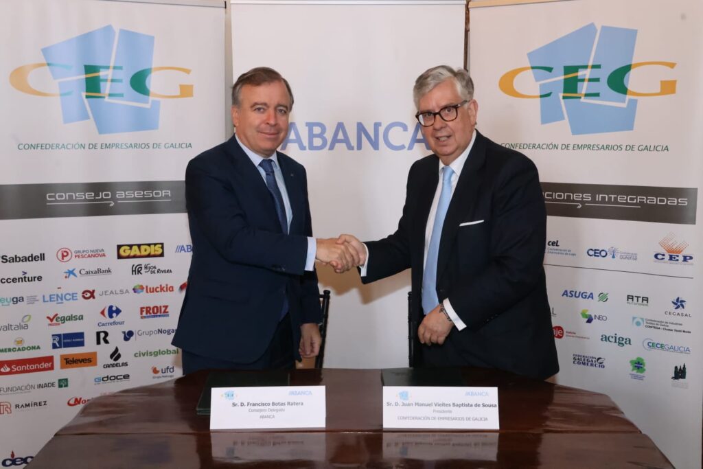 ABANCA y la CEG pactan un nuevo plan de crédito de 600 millones para impulsar la transición energética de las pymes gallegas