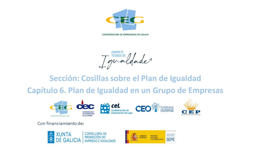 Sección: Cosillas sobre el Plan de Igualdad.  Capítulo 6. Plan de Igualdad en un Grupo de Empresas.
